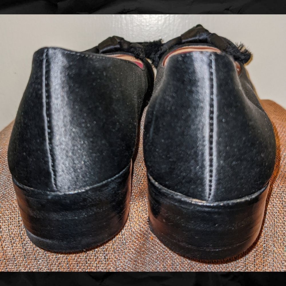kate spade Black Satin Bow Ballet Flats with Pink Insole - Picture 5 of 6